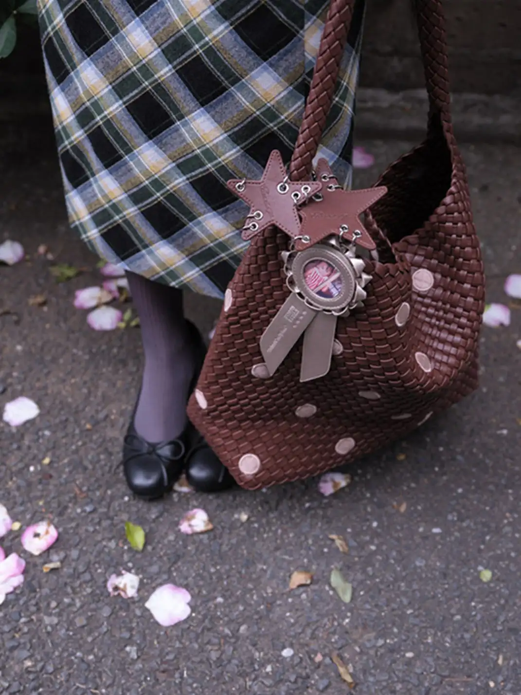 ECODAY | Polka Dot Woven Tote Bag