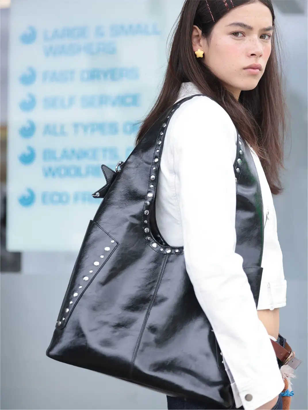ECODAY | Retro Studded Shoulder Bag