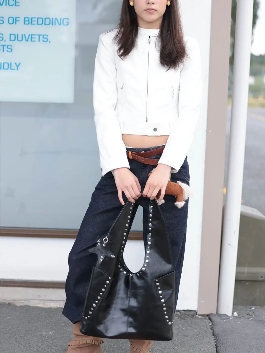 ECODAY | Retro Studded Shoulder Bag