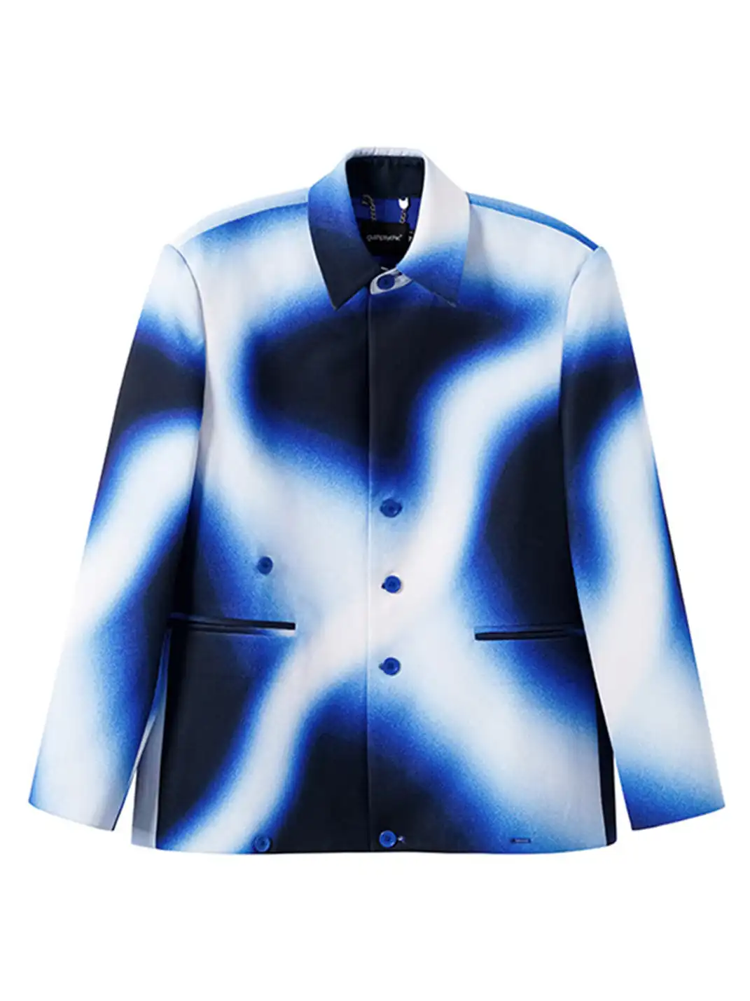 GUSHPSYCHIC | Blue Gradient Lapel Casual Suit Pants Set
