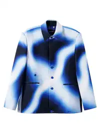 GUSHPSYCHIC | Blue Gradient Lapel Casual Suit Pants Set