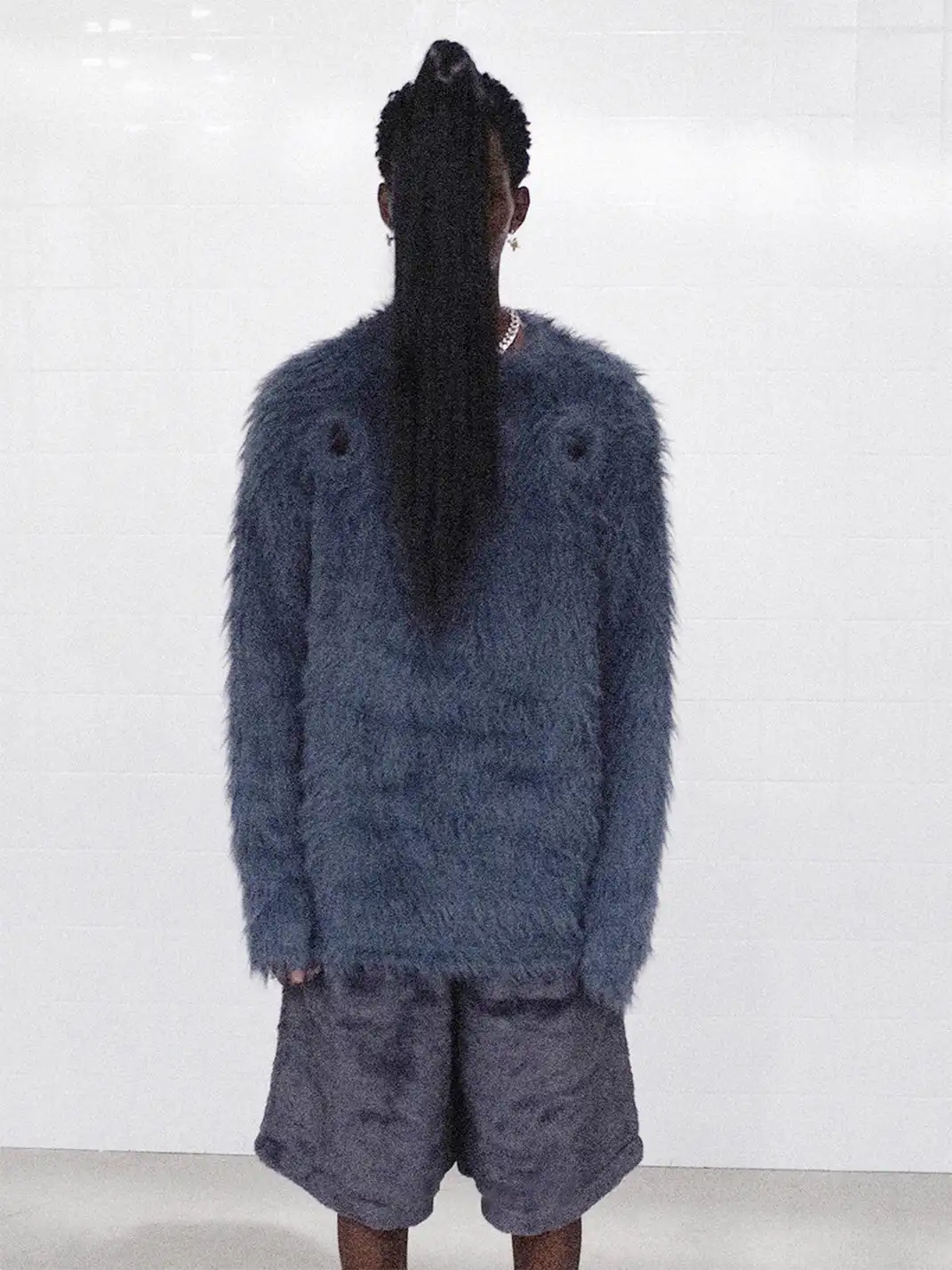GUSHPSYCHIC | Round Neck Openwork Knit Sweater