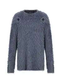 GUSHPSYCHIC | Round Neck Openwork Knit Sweater