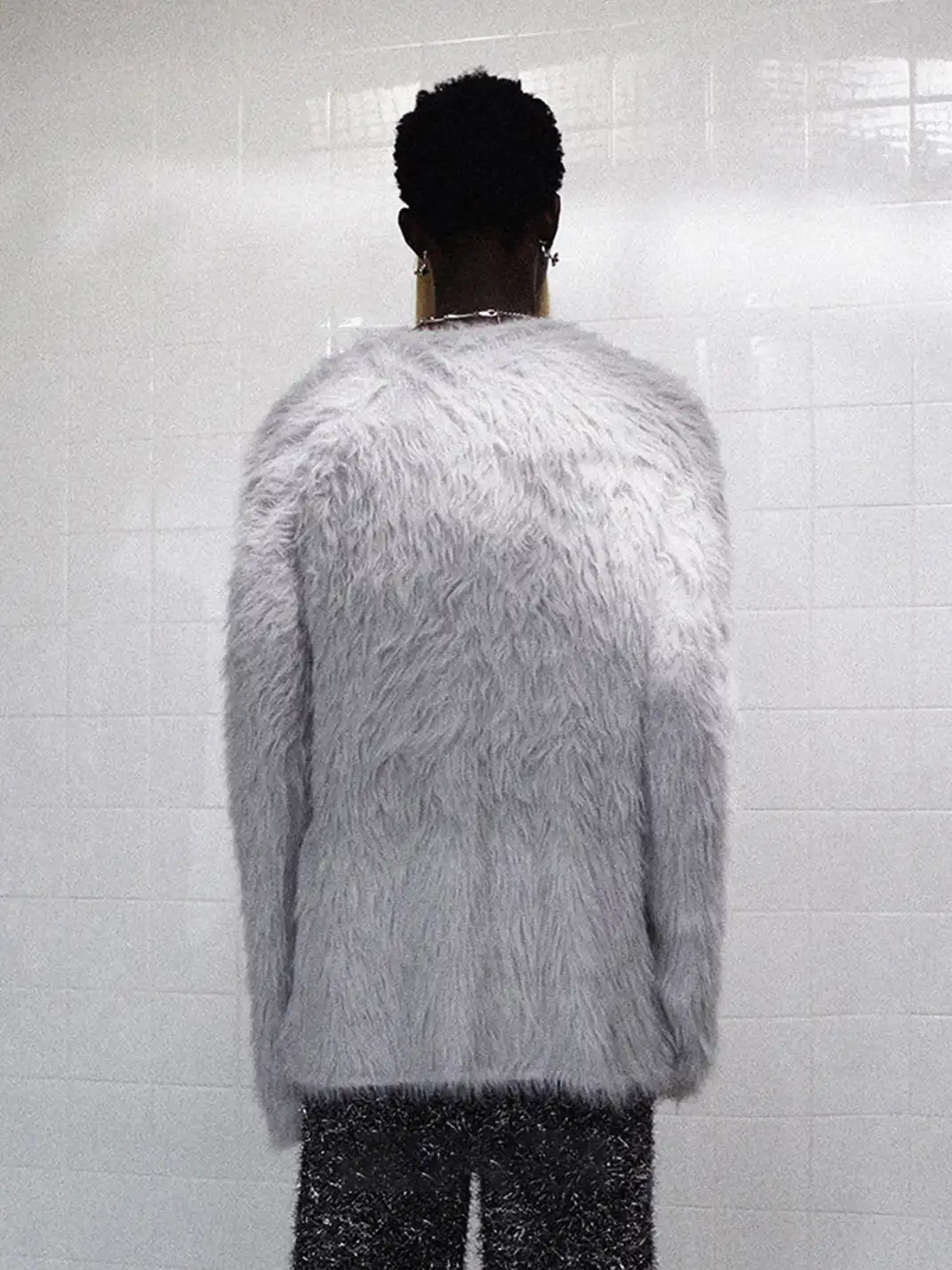 GUSHPSYCHIC | Round Neck Openwork Knit Sweater