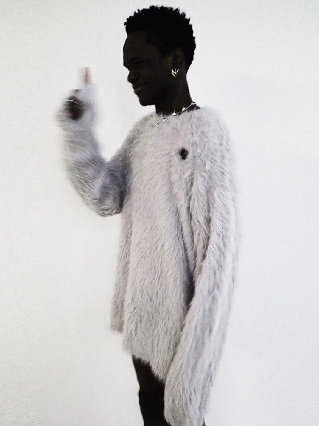 GUSHPSYCHIC | Round Neck Openwork Knit Sweater