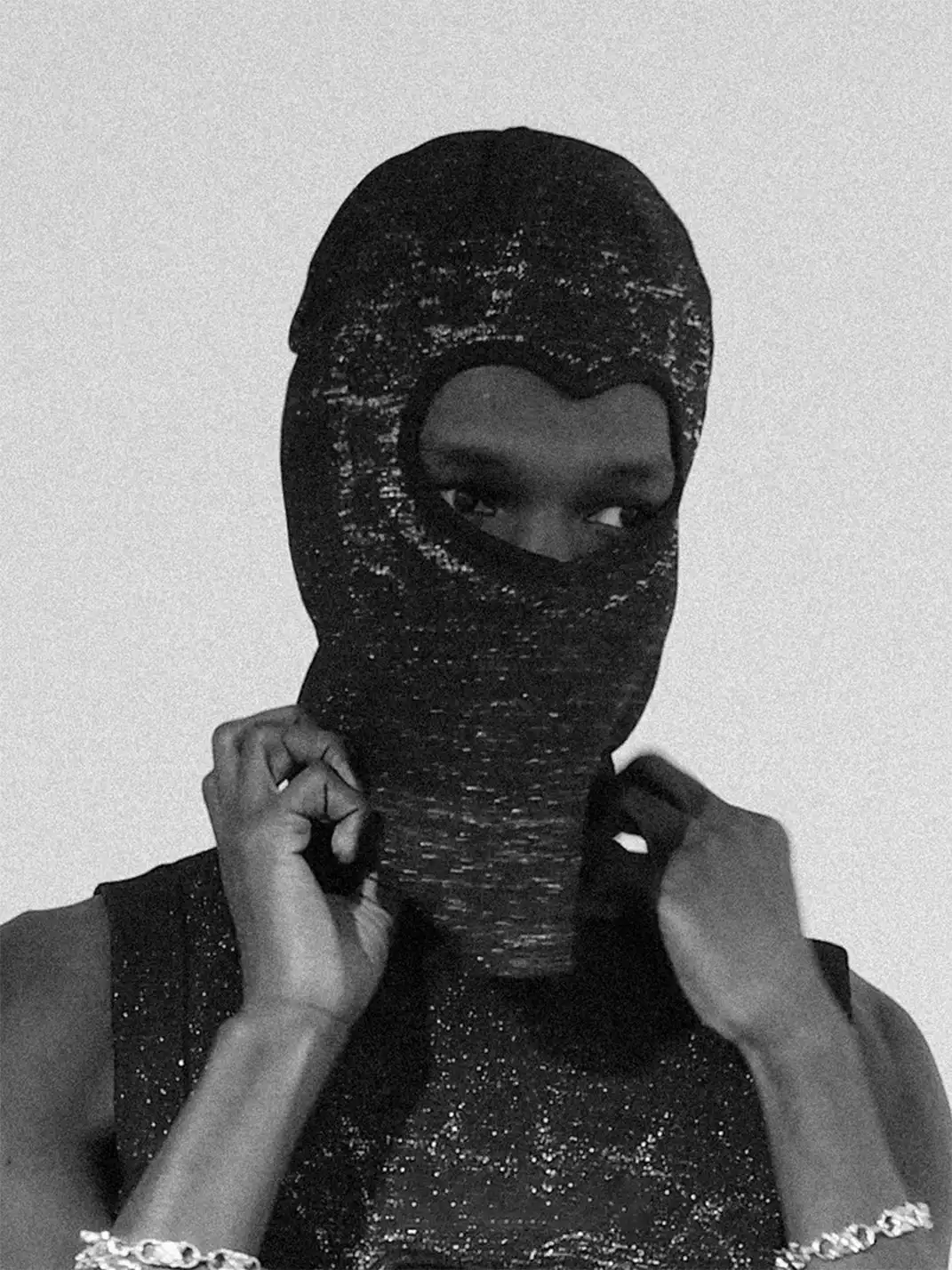 GUSHPSYCHIC | Openwork Wool Rolled Edge Knitted Cold Blindfold Mask