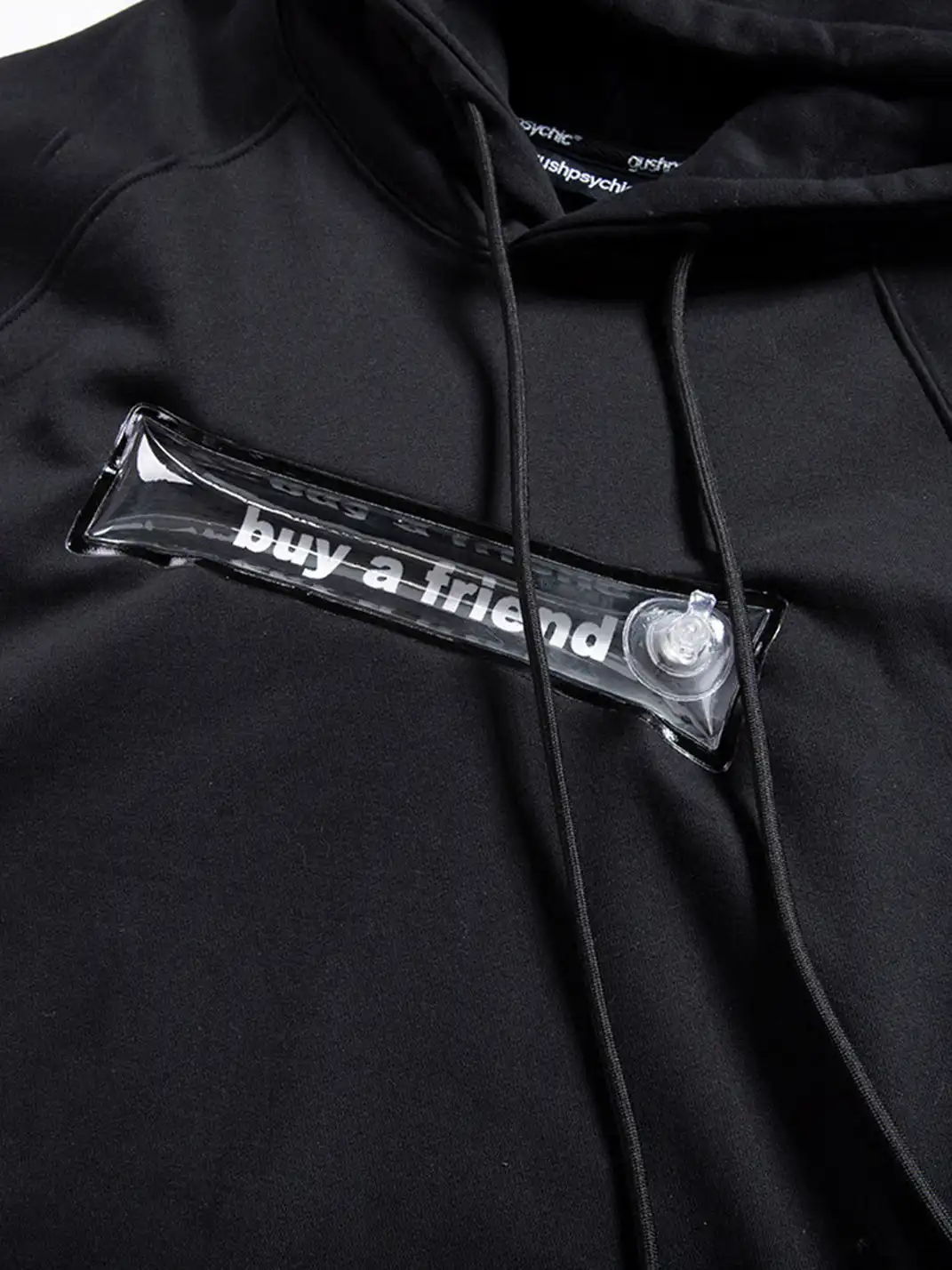 GUSHPSYCHIC | Airbag Inflatable Letter Fleece Hooded Sweatshirt