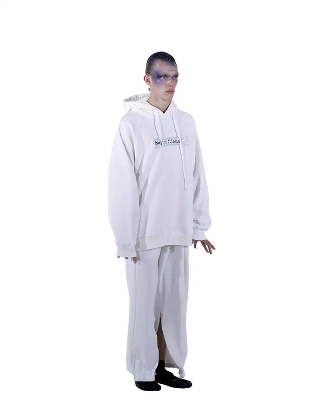 GUSHPSYCHIC | Airbag Inflatable Letter Fleece Hooded Sweatshirt
