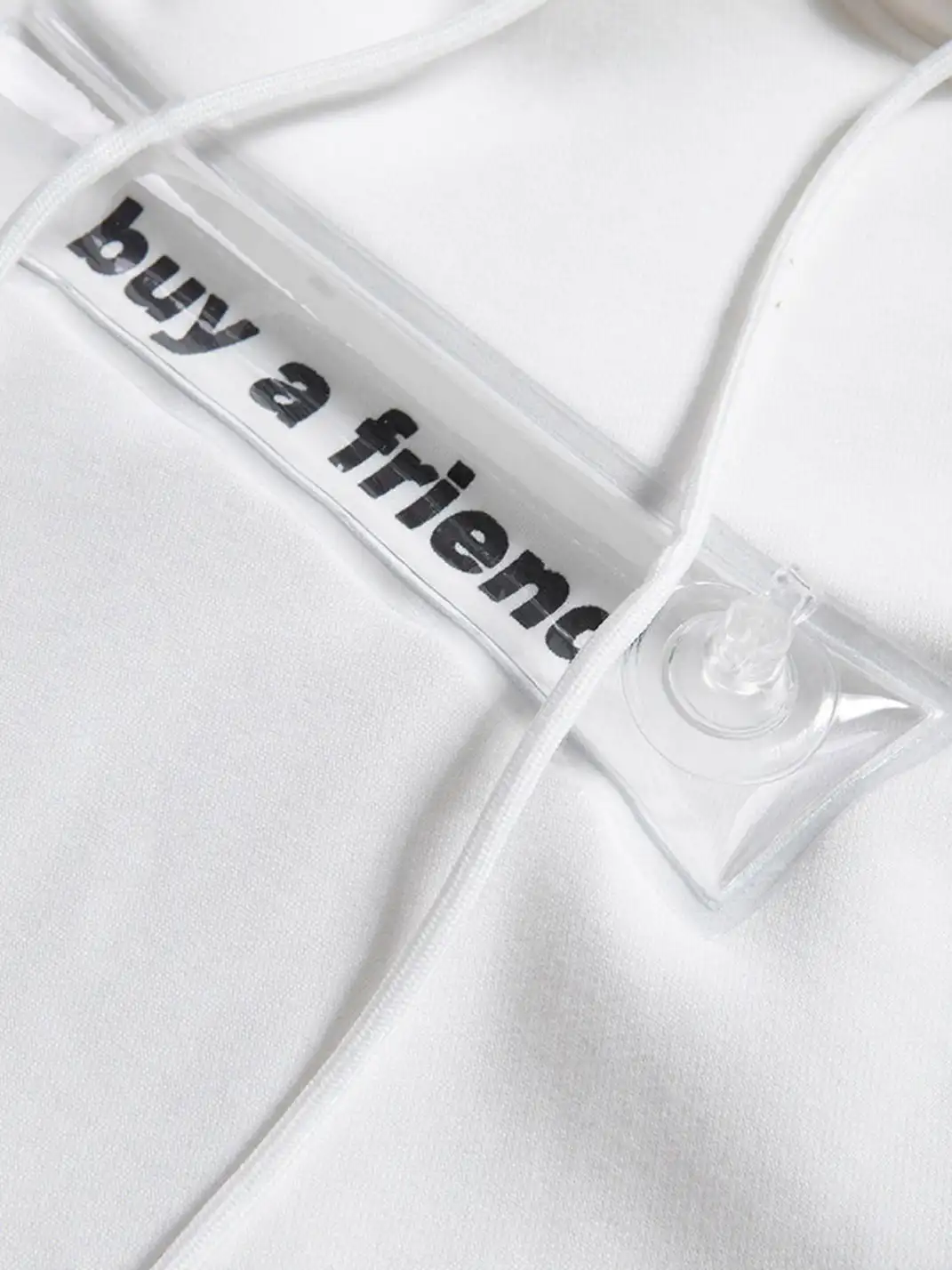 GUSHPSYCHIC | Airbag Inflatable Letter Fleece Hooded Sweatshirt
