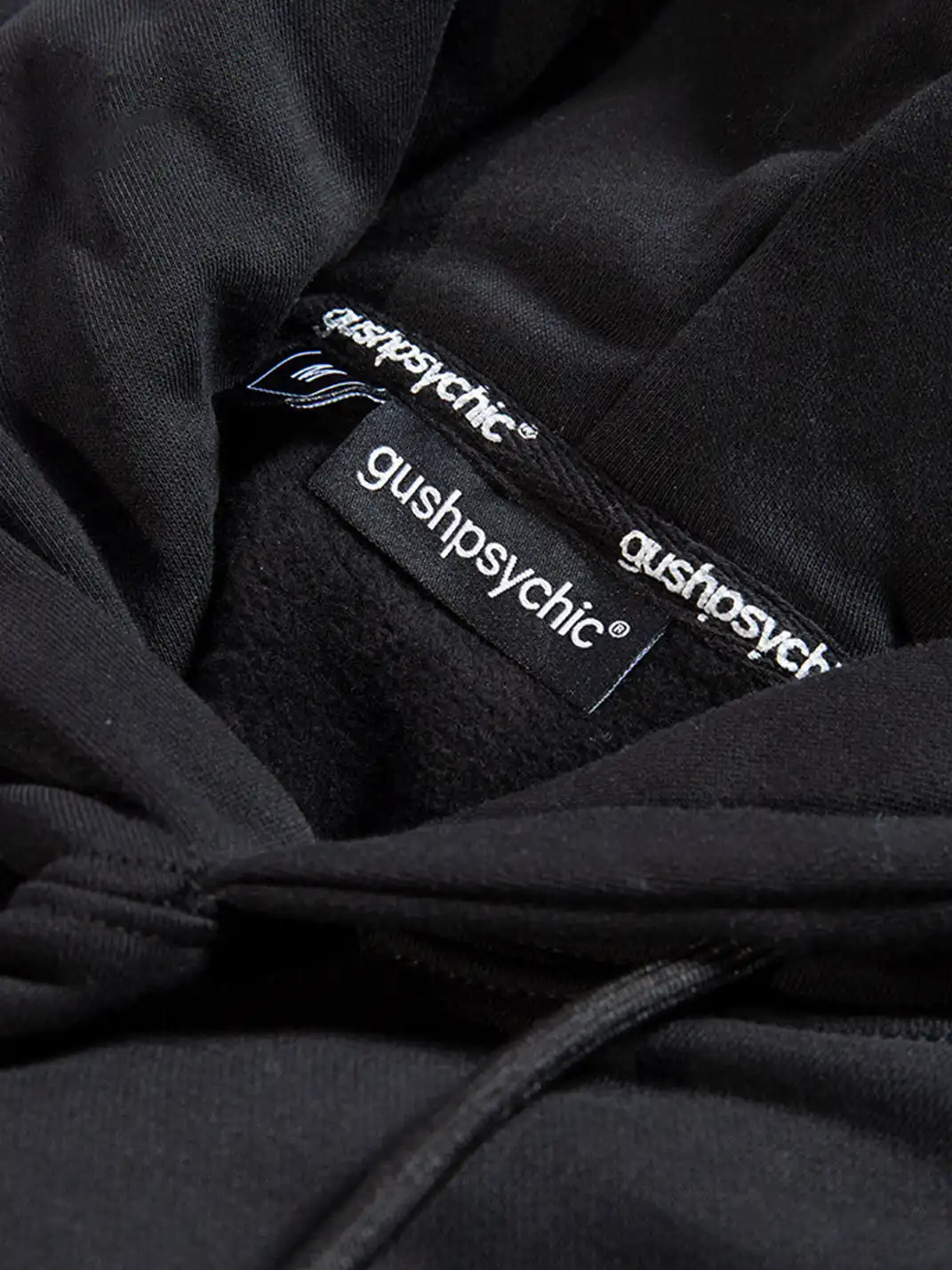 GUSHPSYCHIC | Airbag Inflatable Letter Fleece Hooded Sweatshirt