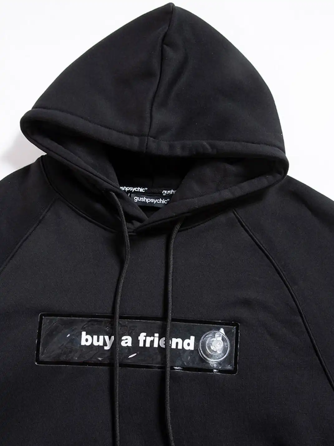GUSHPSYCHIC | Airbag Inflatable Letter Fleece Hooded Sweatshirt