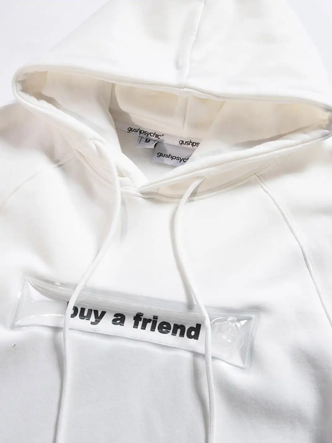GUSHPSYCHIC | Airbag Inflatable Letter Fleece Hooded Sweatshirt