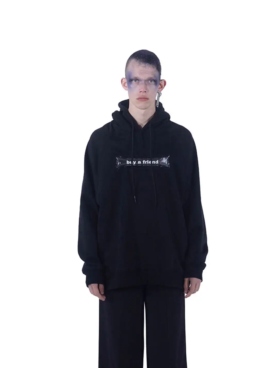 GUSHPSYCHIC | Airbag Inflatable Letter Fleece Hooded Sweatshirt