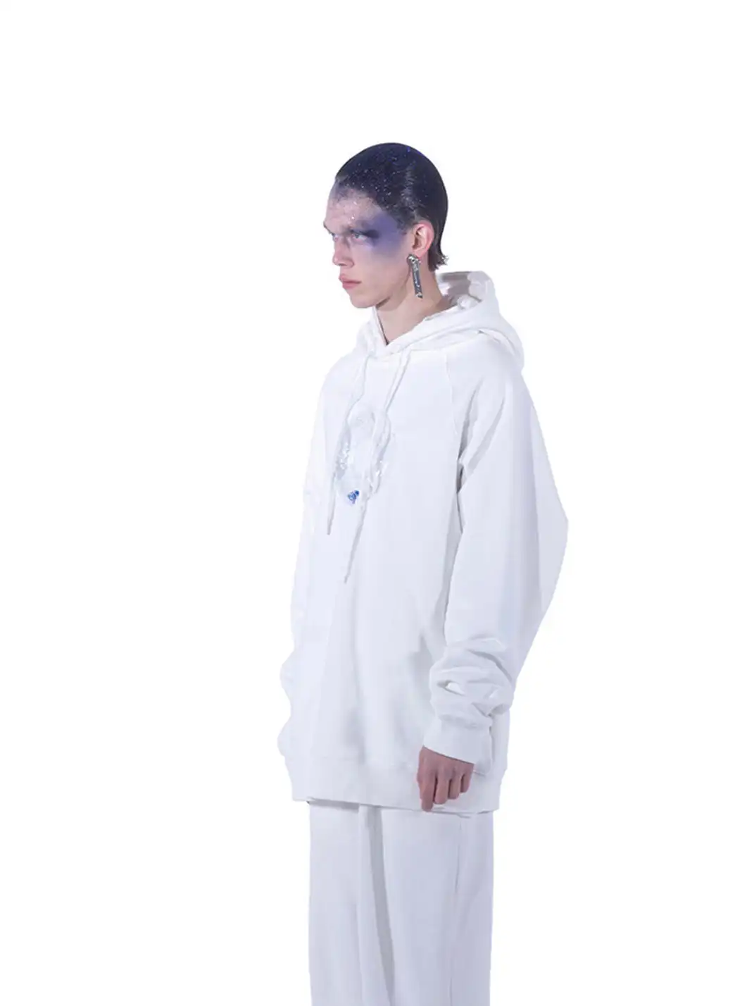 GUSHPSYCHIC | Airbag Inflatable Sieve Fleece-Lined Hooded Sweatshirt