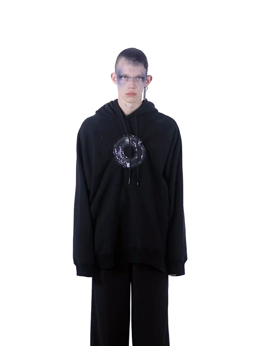 GUSHPSYCHIC | Airbag Inflatable Sieve Fleece-Lined Hooded Sweatshirt