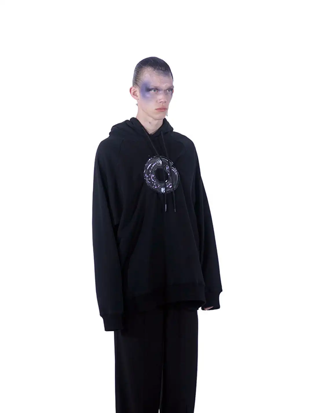 GUSHPSYCHIC | Airbag Inflatable Sieve Fleece-Lined Hooded Sweatshirt