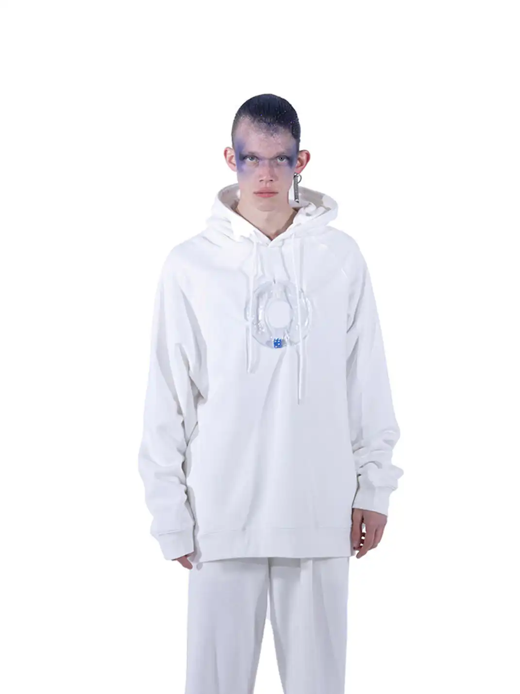 GUSHPSYCHIC | Airbag Inflatable Sieve Fleece-Lined Hooded Sweatshirt