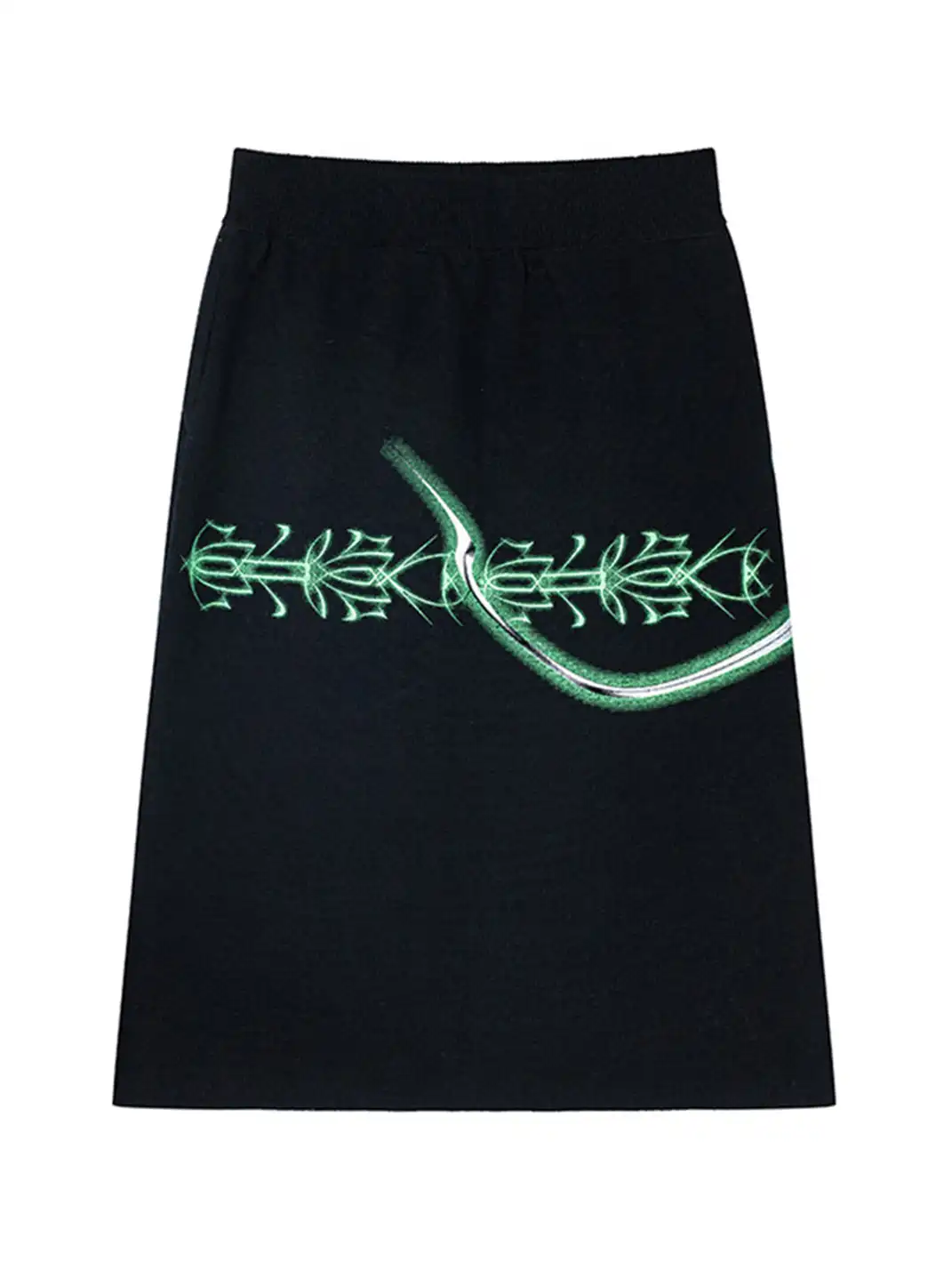 GUSHPSYCHIC | Printed Design Knit Sweater And Wool Skirt Set