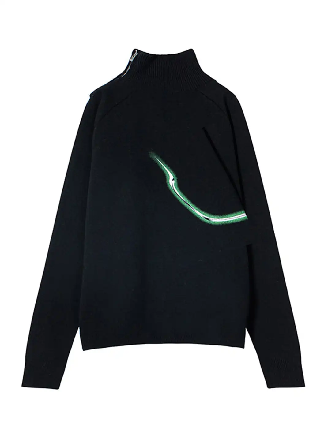 GUSHPSYCHIC | Printed Design Knit Sweater And Wool Skirt Set