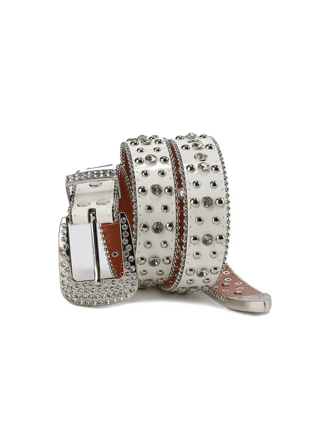 CYCYCY | Vintage Full Diamond Engraved Leather Belt