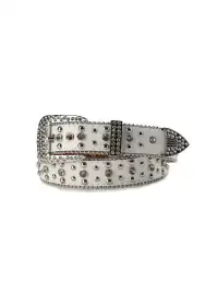 CYCYCY | Vintage Full Diamond Engraved Leather Belt