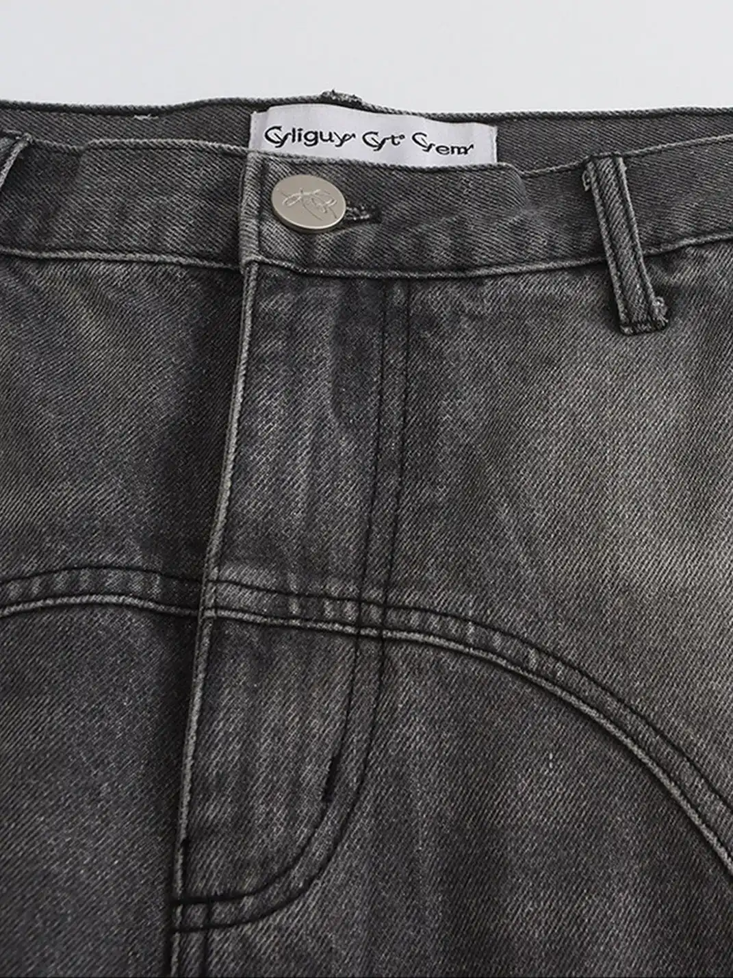 CYCYCY | Vintage Washed Grey Patchwork Jeans