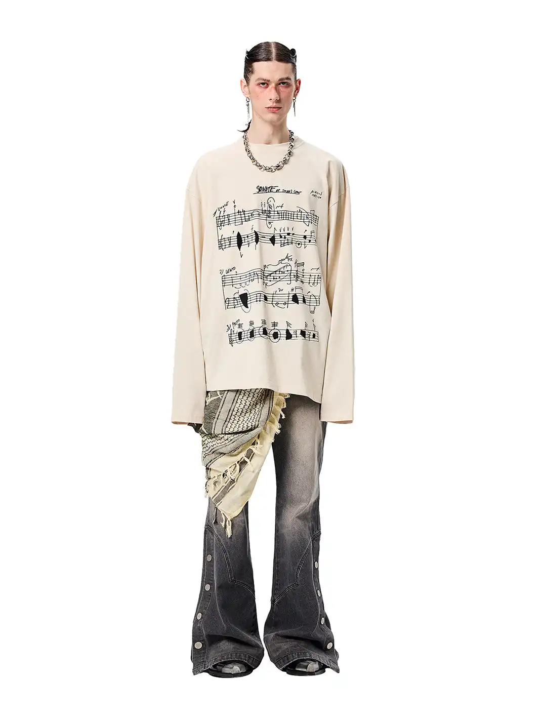 CYCYCY | Vintage Washed Grey Patchwork Jeans