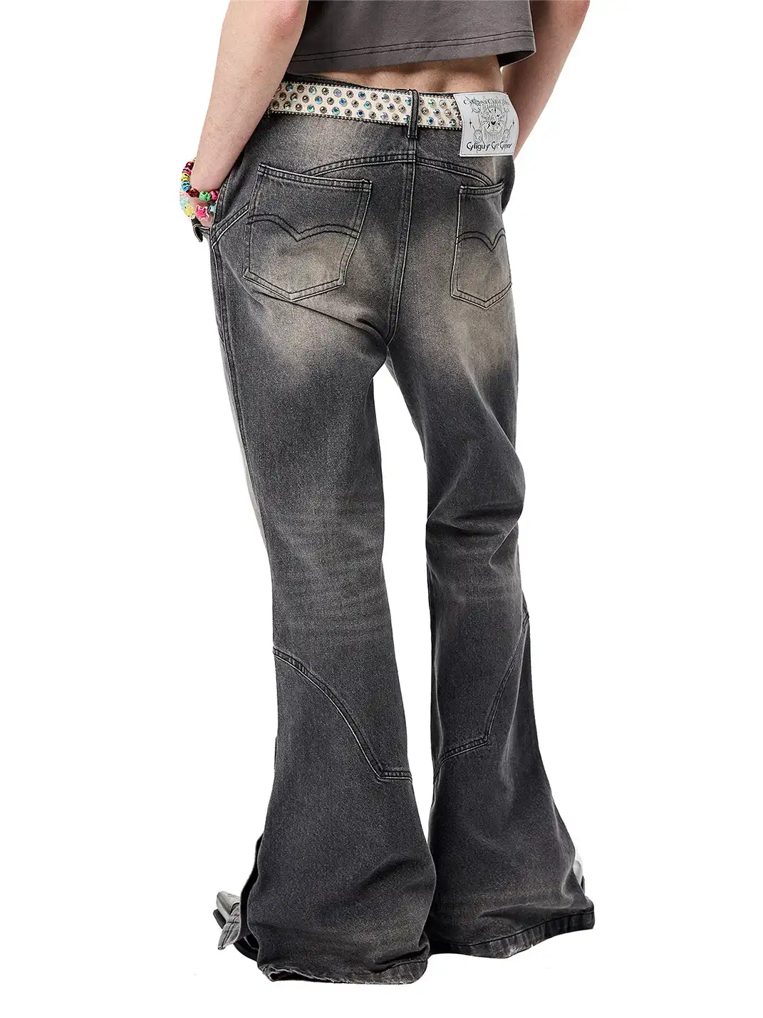 CYCYCY | Vintage Washed Grey Patchwork Jeans