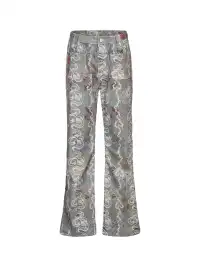 CYCYCY | Retro Patterned Dragon And Snake Print Jeans