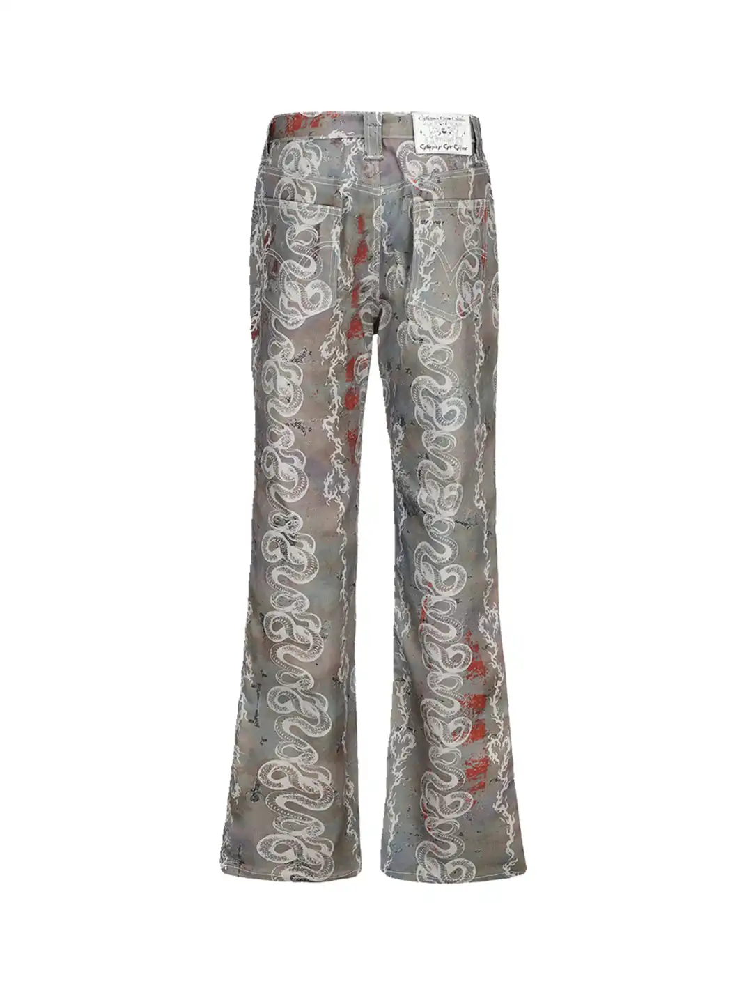CYCYCY | Retro Patterned Dragon And Snake Print Jeans