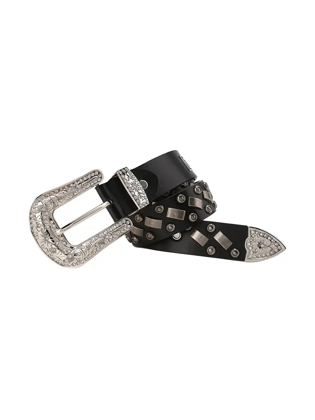 CYCYCY | Dark-Colored Studded Leather Belt