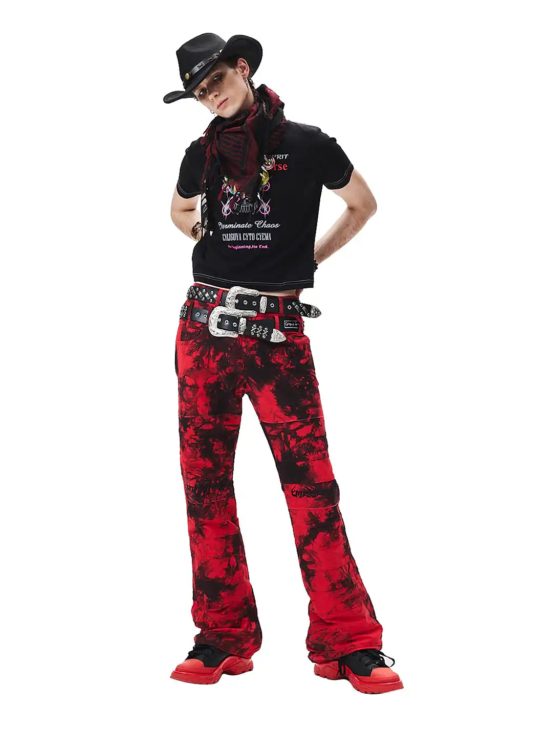 CYCYCY | Dark-Colored Studded Leather Belt