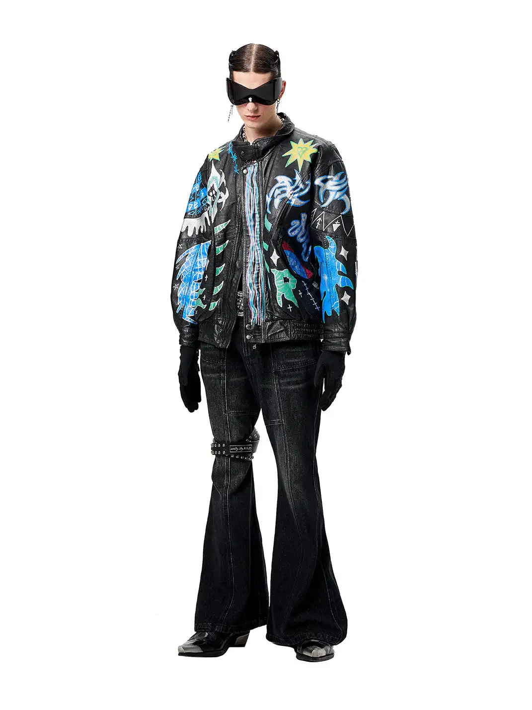CYCYCY | Drawstring Adjustable Patchwork Flared Jeans