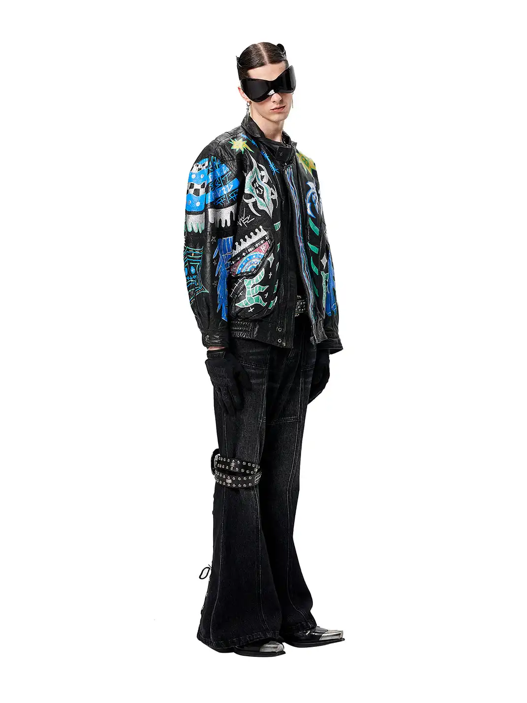 CYCYCY | Drawstring Adjustable Patchwork Flared Jeans