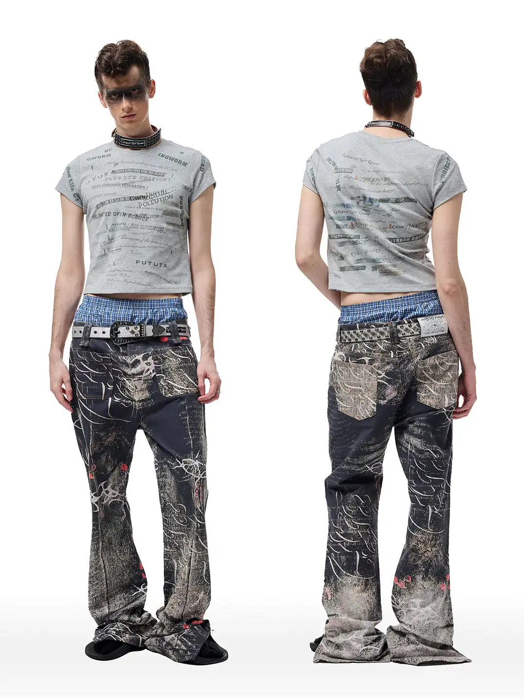 CYCYCY | Mottled Oil Painting Print Jeans