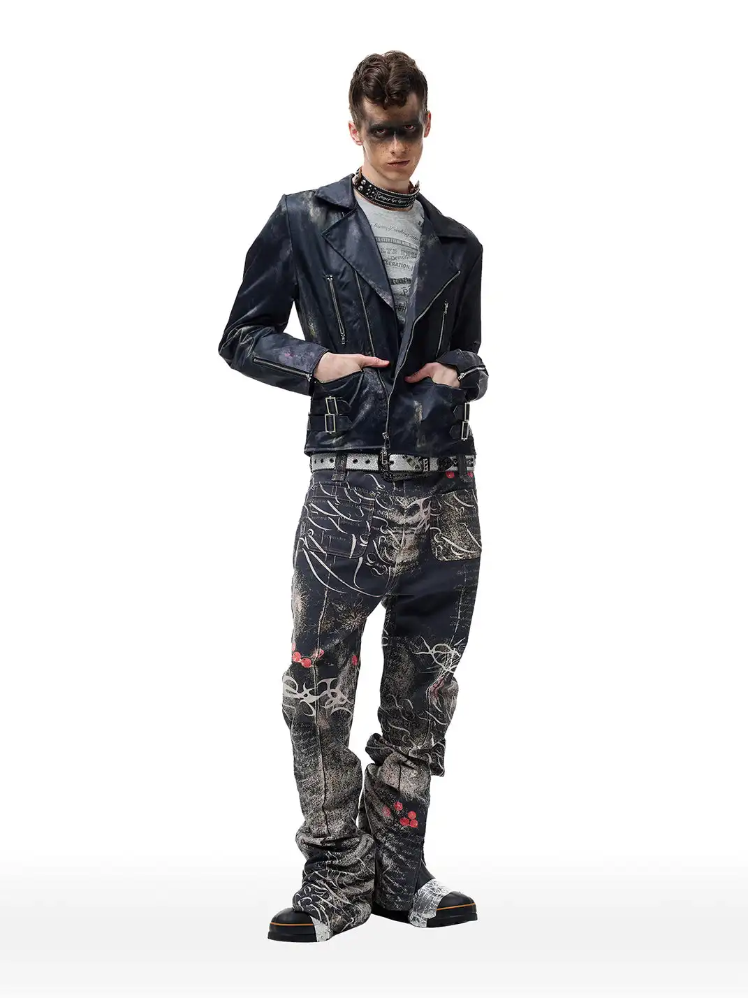 CYCYCY | Mottled Oil Painting Print Jeans