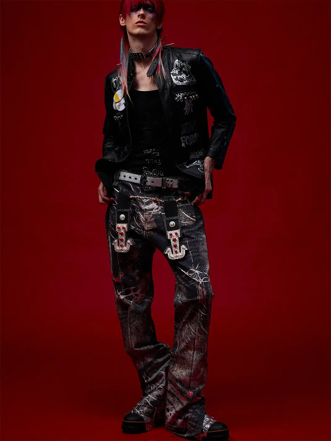 CYCYCY | Mottled Oil Painting Print Jeans