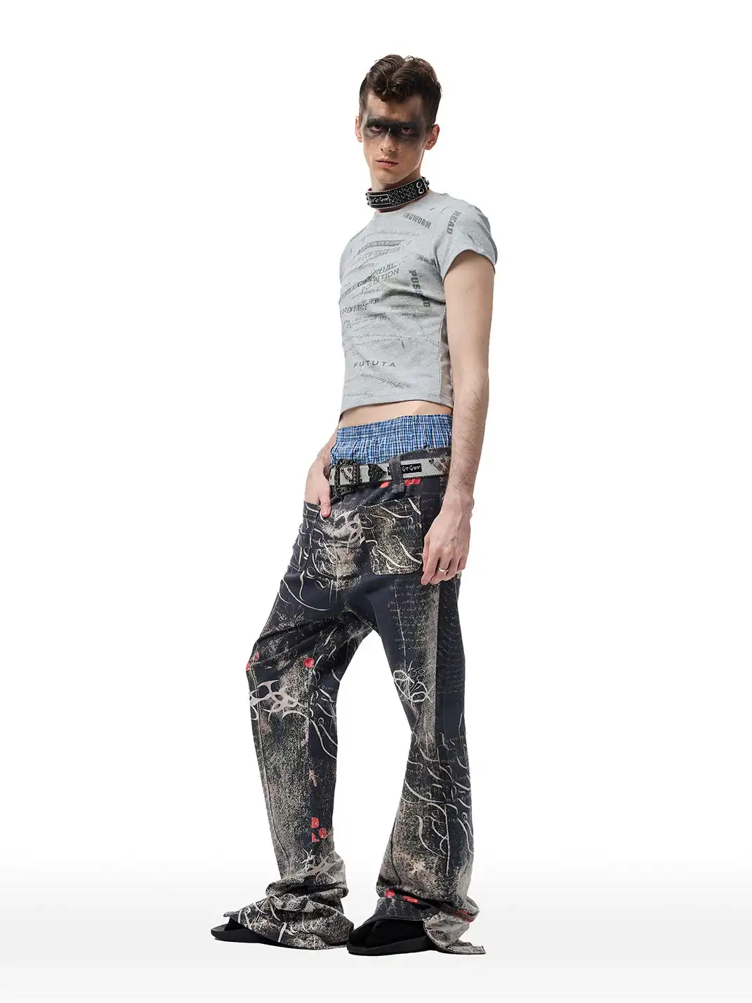CYCYCY | Mottled Oil Painting Print Jeans