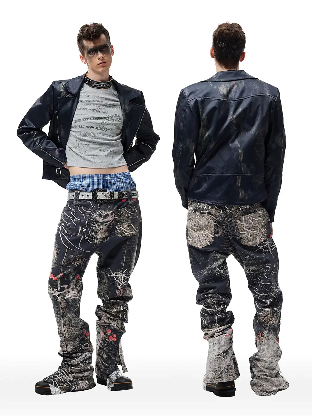 CYCYCY | Mottled Oil Painting Print Jeans