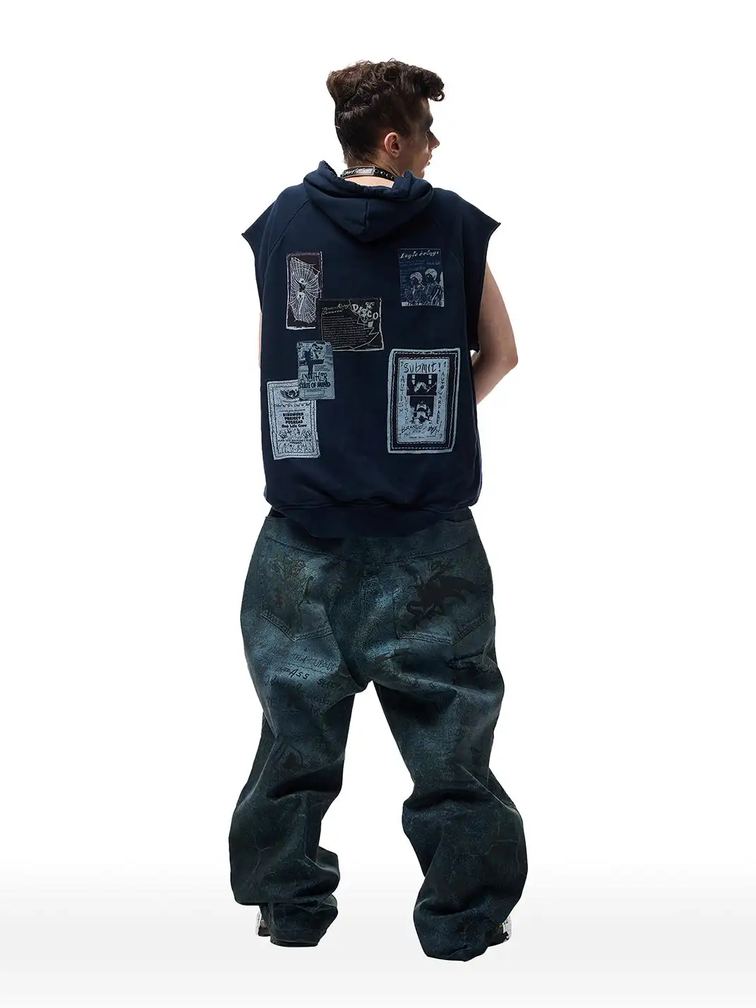 CYCYCY | Dirty Graffiti All-Over Digital Print Jeans