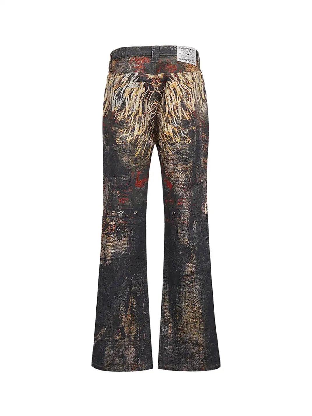 CYCYCY | Feather Print Flared Jeans
