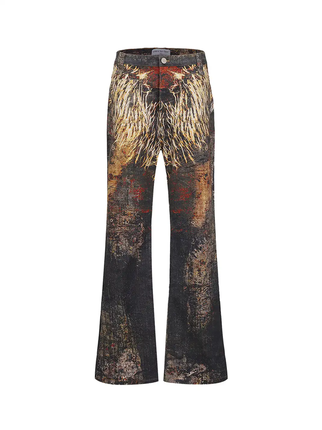 CYCYCY | Feather Print Flared Jeans