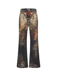 CYCYCY | Feather Print Flared Jeans