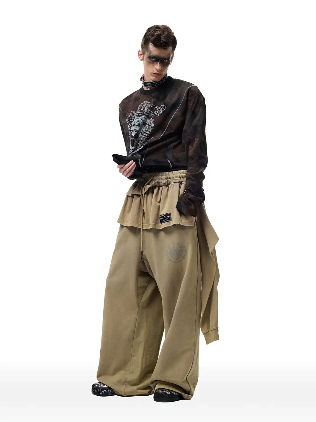 CYCYCY | Faux Two-Piece Layered Oversized Sweatpants