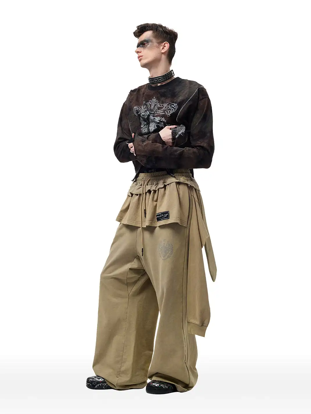 CYCYCY | Faux Two-Piece Layered Oversized Sweatpants
