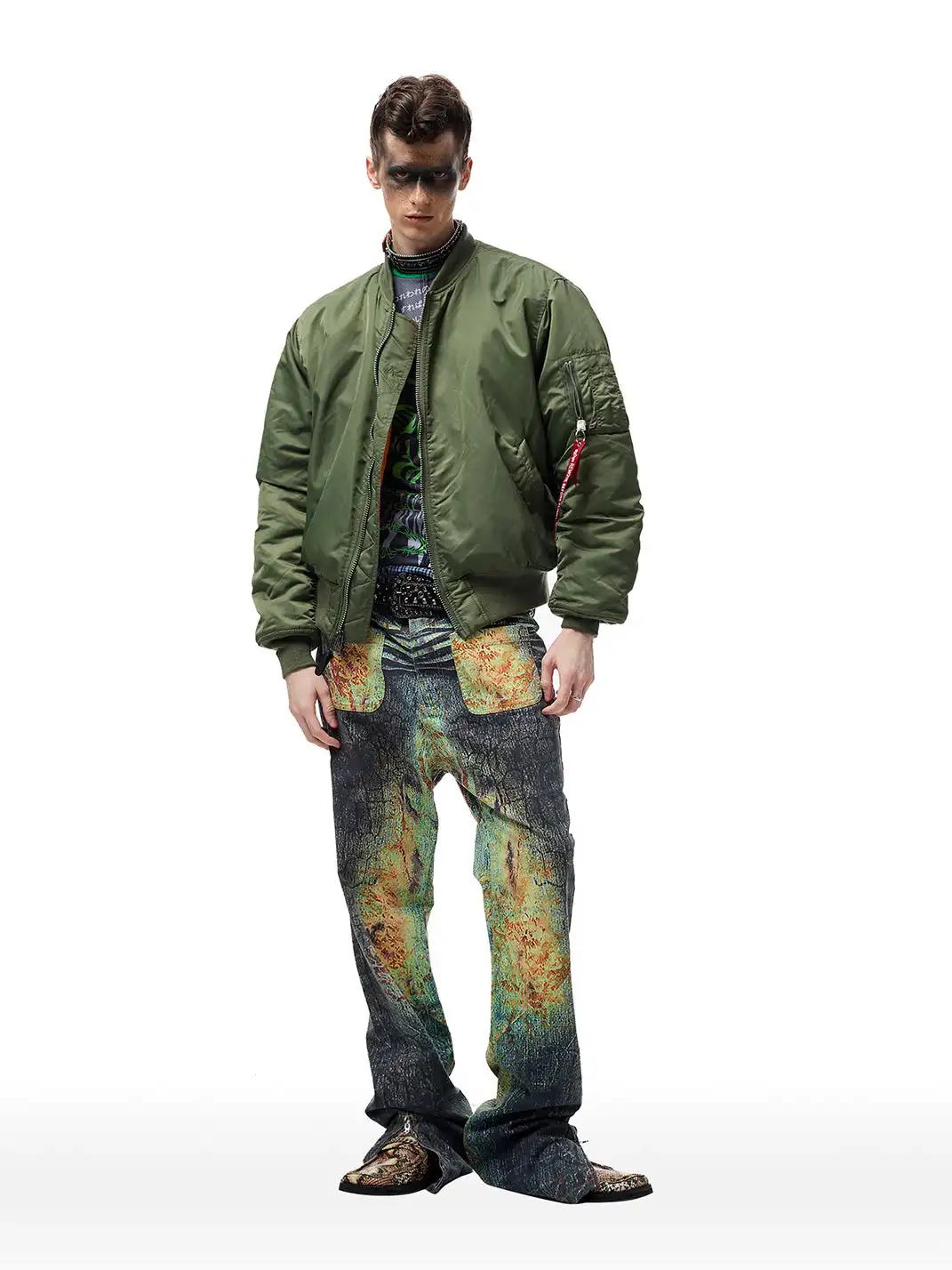CYCYCY | Crocodile-Print All-Over Print Jeans