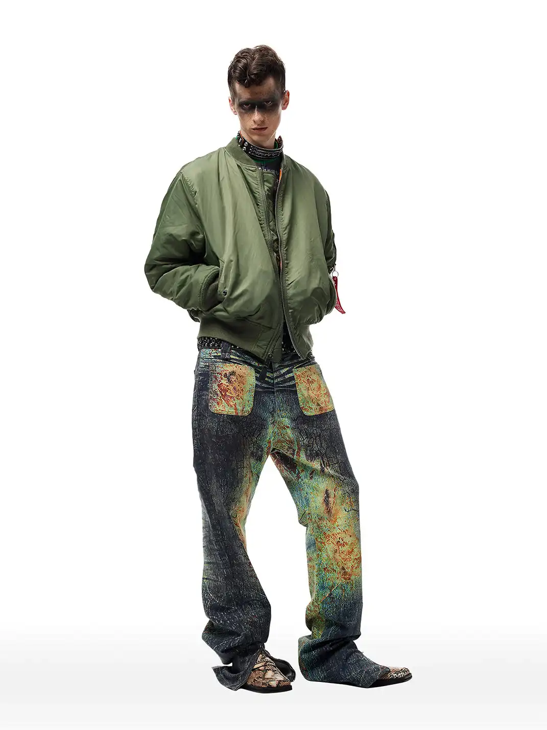 CYCYCY | Crocodile-Print All-Over Print Jeans