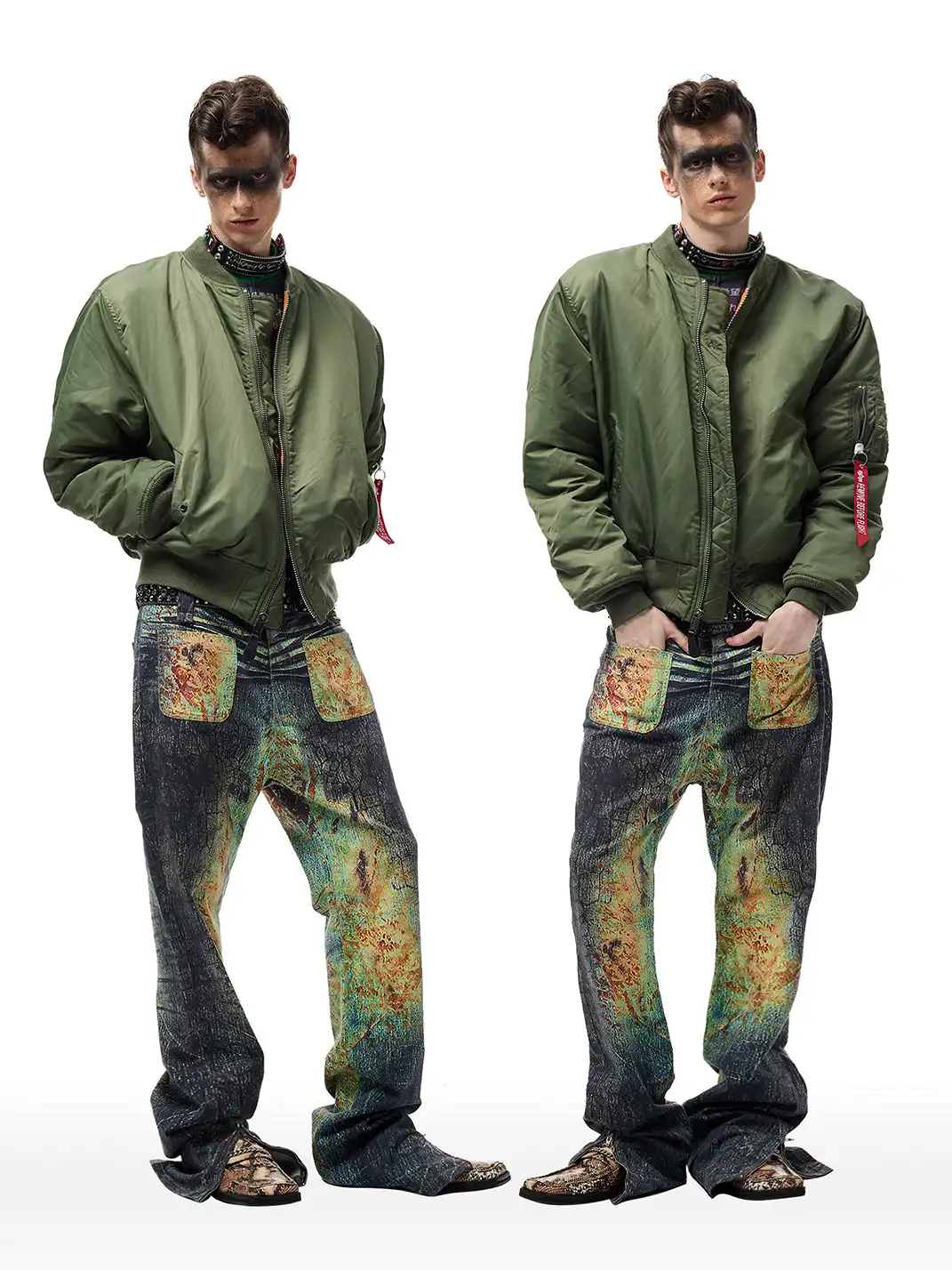 CYCYCY | Crocodile-Print All-Over Print Jeans