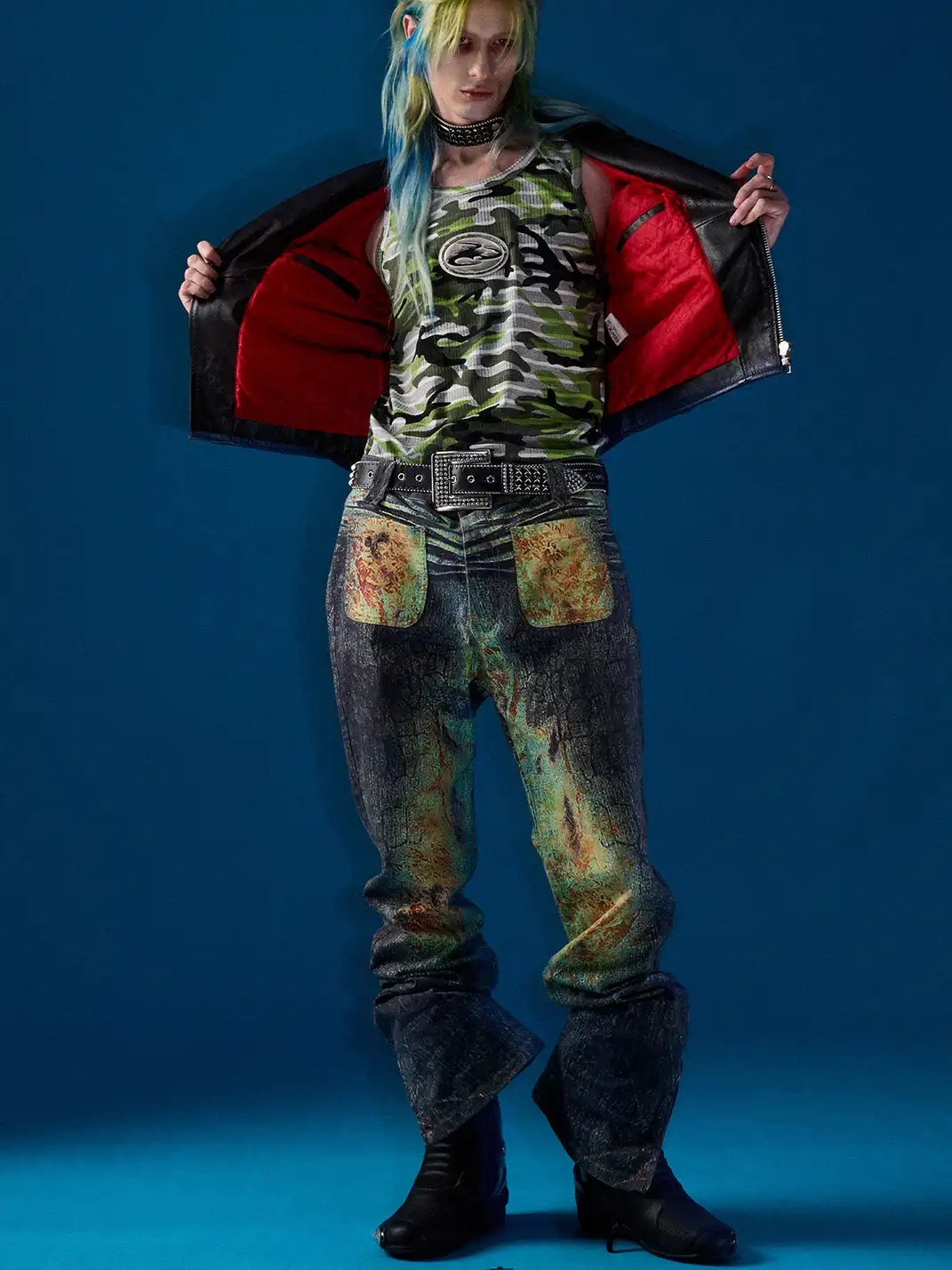 CYCYCY | Crocodile-Print All-Over Print Jeans