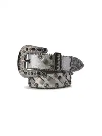 CYCYCY | Gray Slanted Buckle Rivet Belt